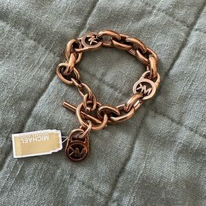 Micheal Kors lock chain rose gold bracelet